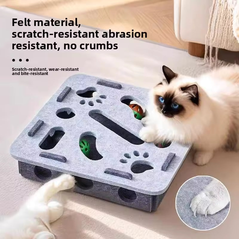MiauMaze™ | Interaktive Filz-Spielbox für glückliche Katzen