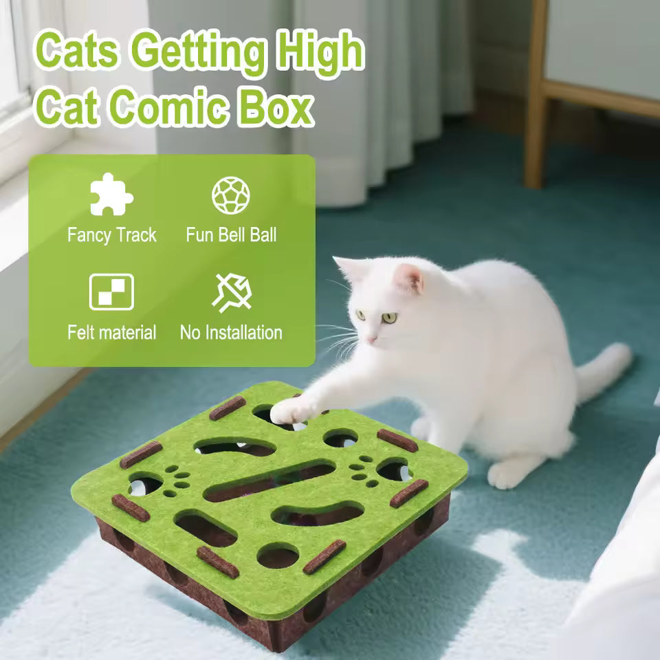 MiauMaze™ | Interaktive Filz-Spielbox für glückliche Katzen